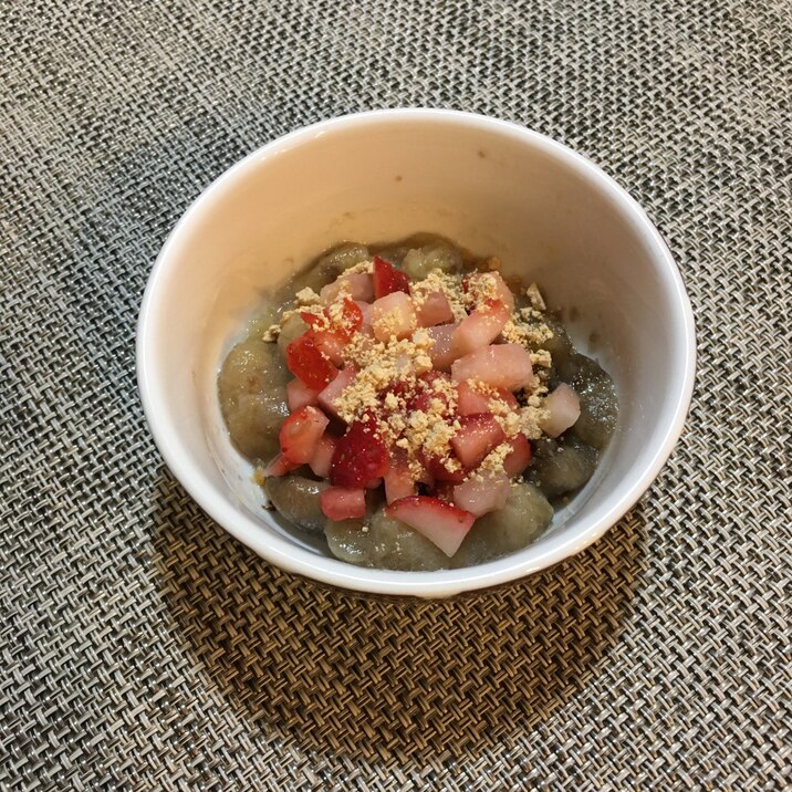 離乳食後期 いちごとバナナのきな粉がけ レシピ 作り方 By りし 楽天レシピ 離乳食後期 いちごとバナナのきな粉がけ レシピ 作り方 By りし 楽天レシピ